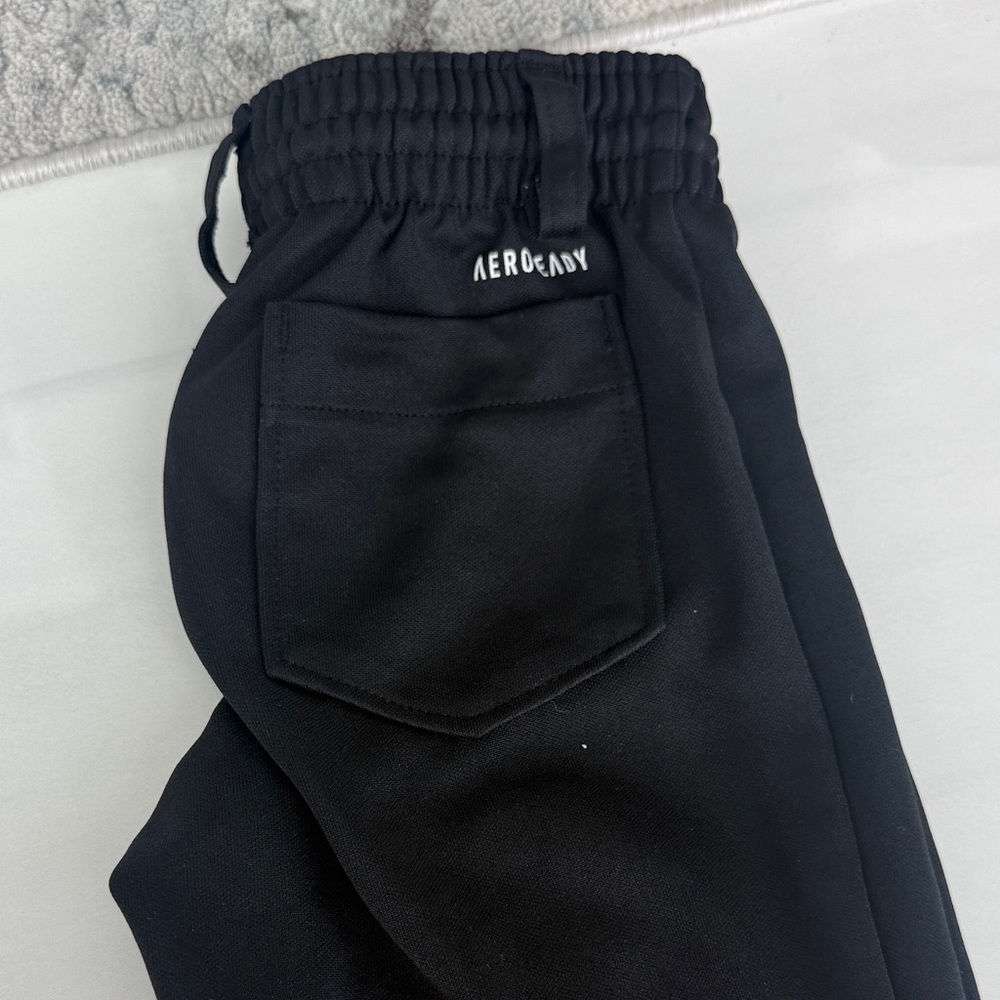 adidas Black Kids ⚾️ baseball Pants with White Logo - Picture 3 of 3